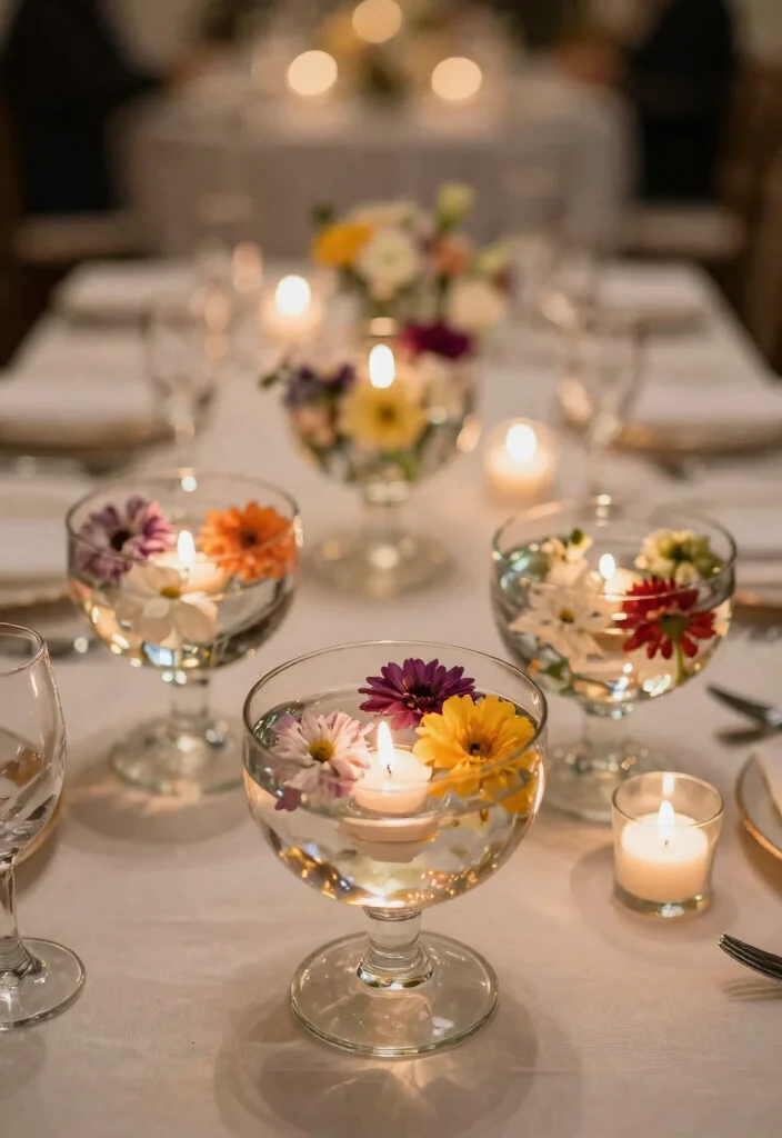 14 Wedding Flower Decoration Ideas for Any Wedding Theme 12. Floating Floral Centerpieces 0
