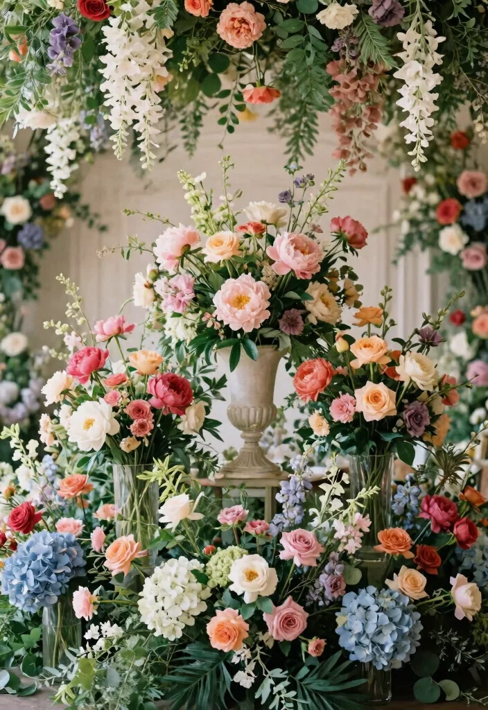14 Wedding Hall Decoration Ideas That Feel Grand and Polished 1 14 Wedding Hall Decoration Ideas That Feel Grand and Polished 1. Grand Floral Installations 0