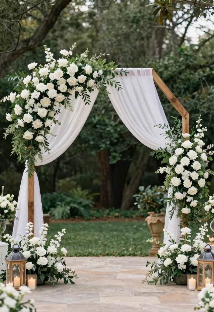 14 Wedding Hall Decoration Ideas That Feel Grand and Polished 50 14 Wedding Hall Decoration Ideas That Feel Grand and Polished 10. Elegant Ceremony Arches 0