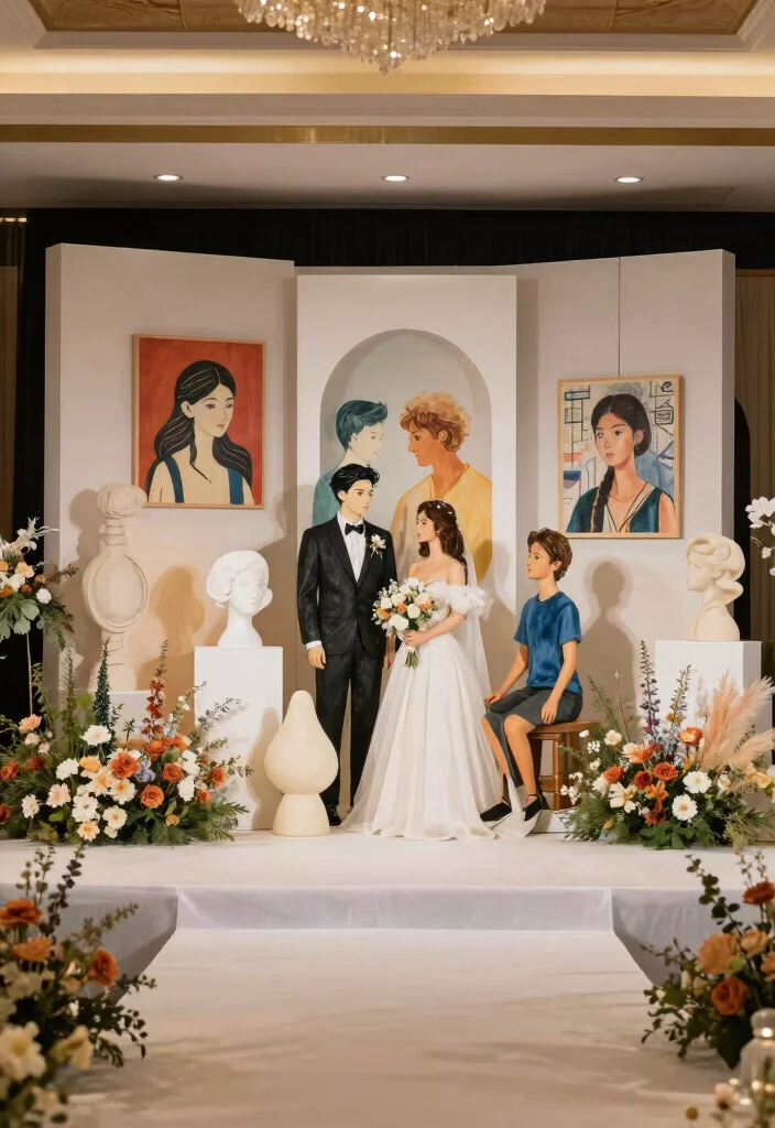 14 Wedding Stage Decoration Ideas That Create a Stunning Focal Point 11. Artistic Installations 0