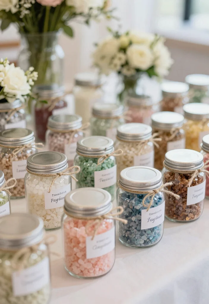 15 Creative Wedding Favor Ideas for Modern and Stylish Weddings 53 15 Creative Wedding Favor Ideas for Modern and Stylish Weddings 13. DIY Bath Salts Relaxation in a Jar 0