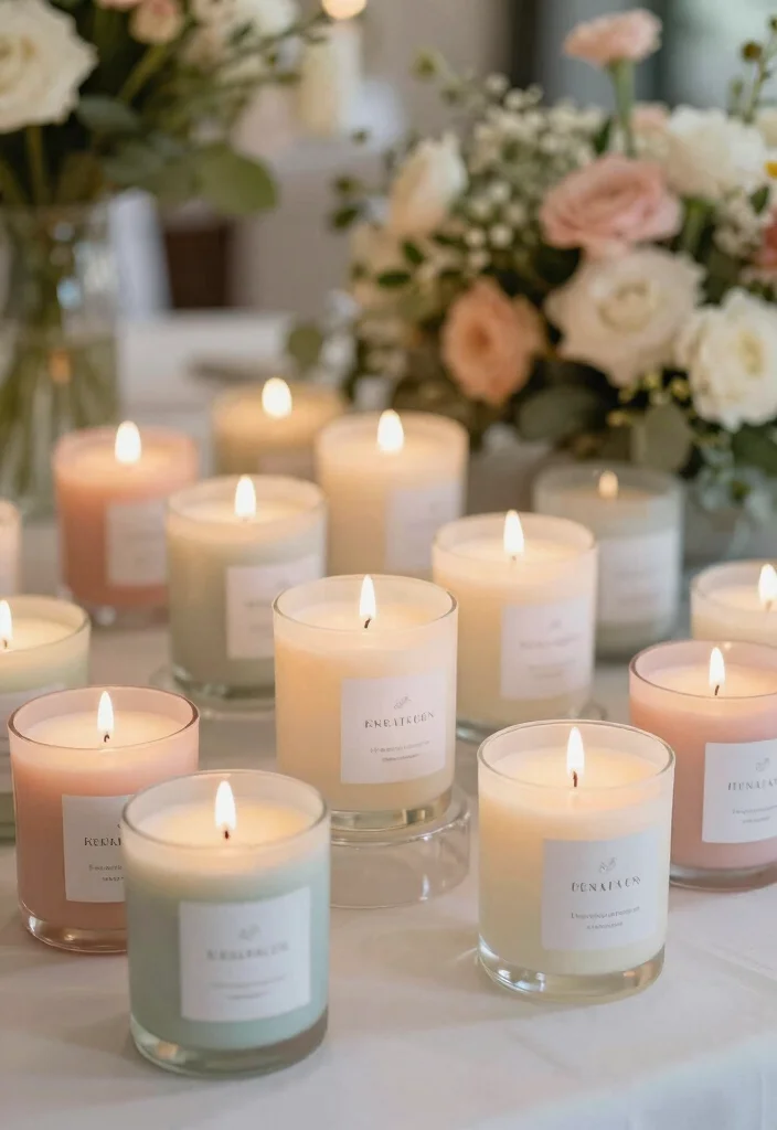 15 Creative Wedding Favor Ideas for Modern and Stylish Weddings 15 15 Creative Wedding Favor Ideas for Modern and Stylish Weddings 5. Custom Candles Light Up Their Day 0