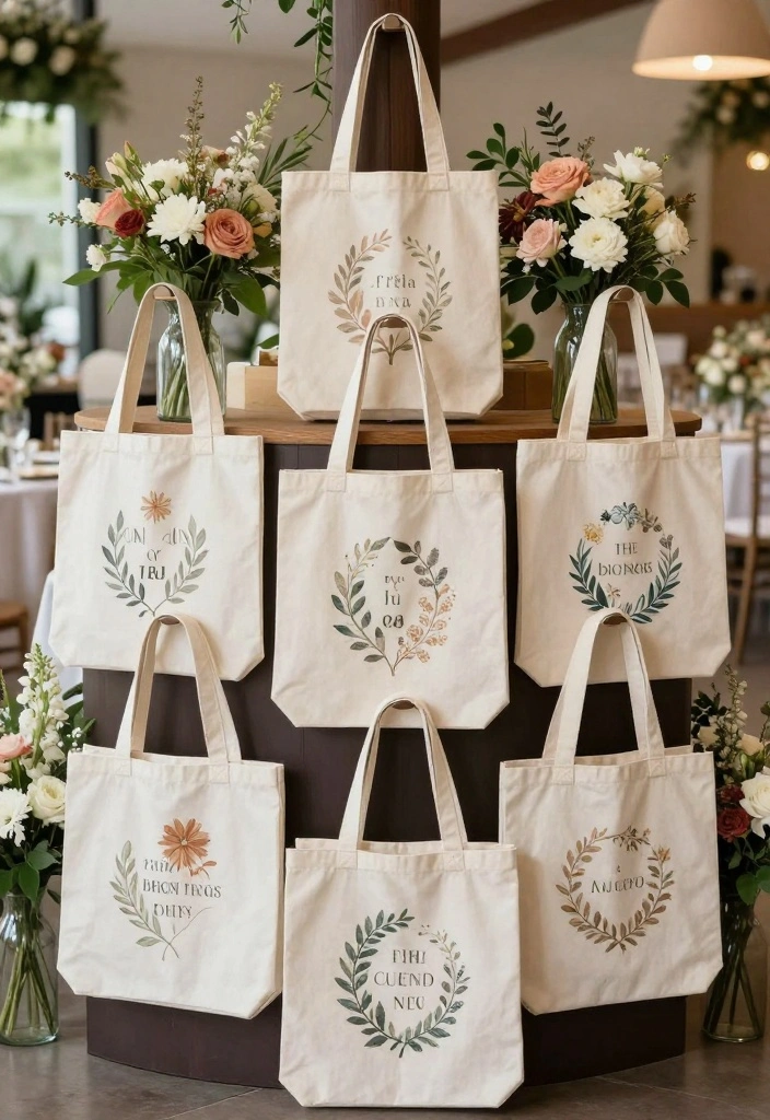 15 Creative Wedding Favor Ideas for Modern and Stylish Weddings 17 15 Creative Wedding Favor Ideas for Modern and Stylish Weddings 7. Personalized Tote Bags Carrying Love 0