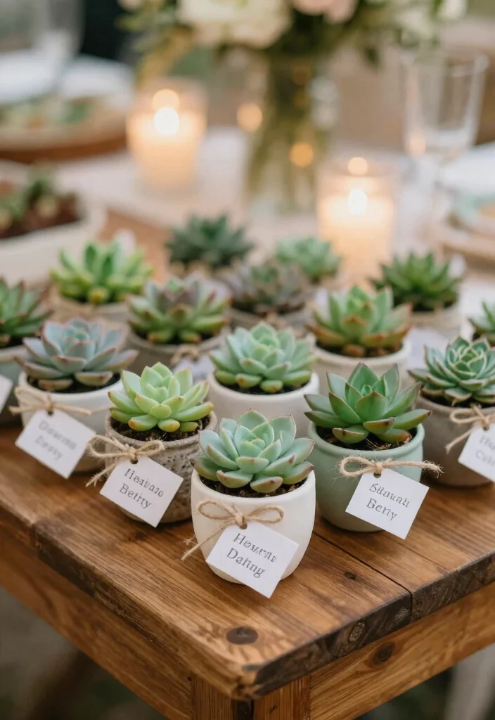 15 Wedding Guest Favor Ideas That Feel Thoughtful and Useful 1. Potted Succulents 0
