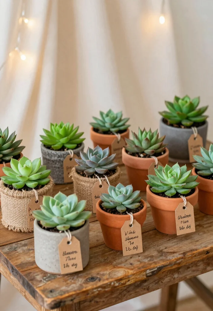 15 Wedding Party Favor Ideas That Work for Any Wedding Style 3. Potted Succulents 0