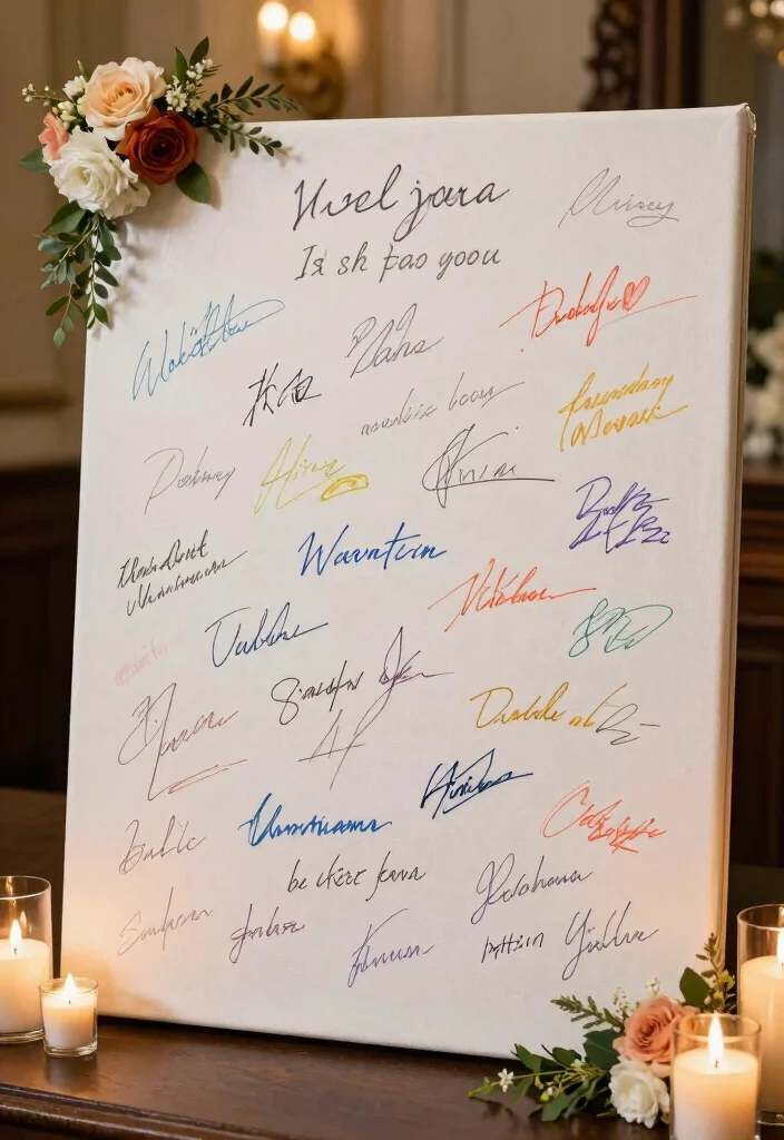 16 DIY Wedding Decoration Ideas That Are Easy and Budget Friendly 66 16 DIY Wedding Decoration Ideas That Are Easy and Budget Friendly 16. Handwritten Guest Book 0