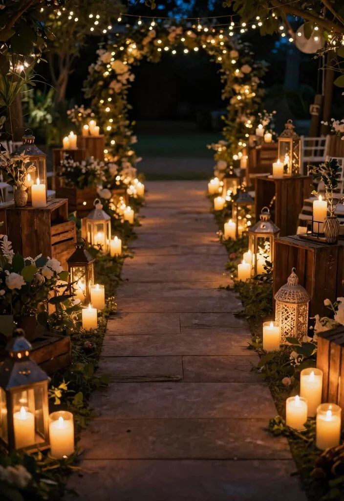 16 Dream Wedding Decoration Ideas for a Fairytale Celebration 2. Enchanted Candlelit Pathways 0
