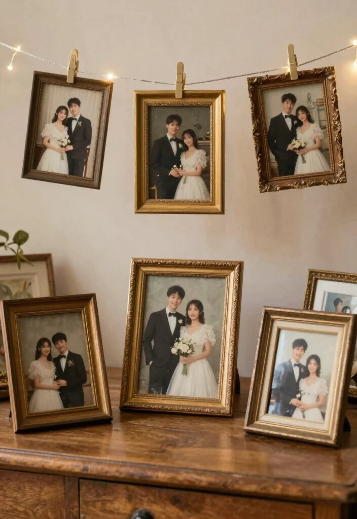 16 Elegant Wedding Decoration Ideas for a Timeless Wedding Style 41 16 Elegant Wedding Decoration Ideas for a Timeless Wedding Style 11. Vintage Photo Displays 0