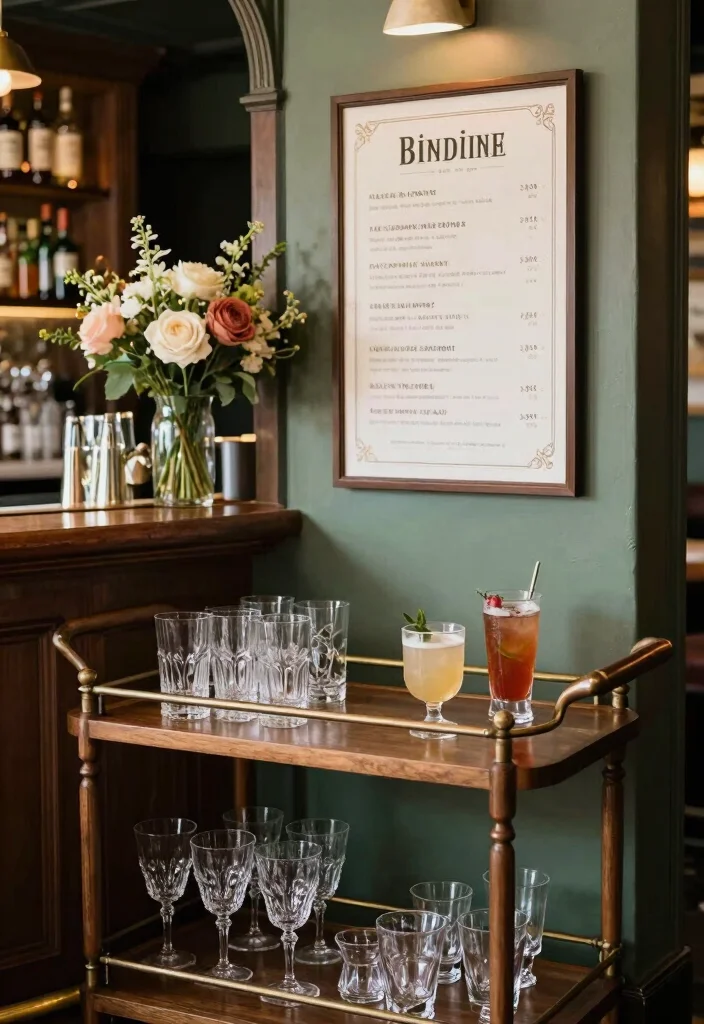 16 Elegant Wedding Decoration Ideas for a Timeless Wedding Style 65 16 Elegant Wedding Decoration Ideas for a Timeless Wedding Style 15. Vintage Inspired Bar with Classic Cocktails 0