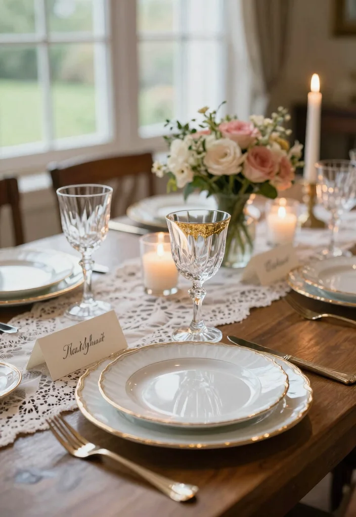 16 Elegant Wedding Decoration Ideas for a Timeless Wedding Style 23 16 Elegant Wedding Decoration Ideas for a Timeless Wedding Style 3. Antique Tableware for an Elegant Touch 0
