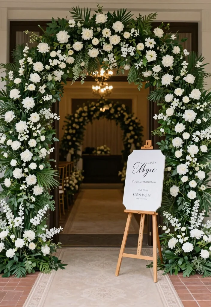 16 Elegant Wedding Decoration Ideas for a Timeless Wedding Style 26 16 Elegant Wedding Decoration Ideas for a Timeless Wedding Style 6. Sophisticated Entrance Dcor 0