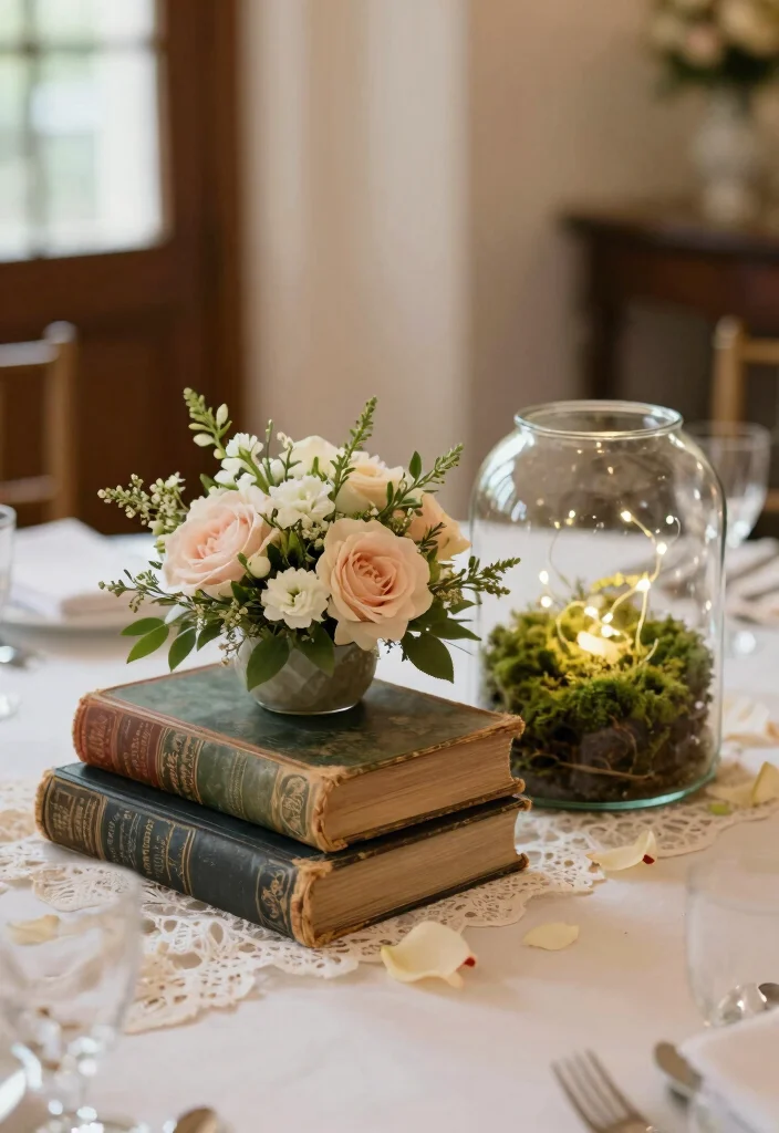 16 Elegant Wedding Decoration Ideas for a Timeless Wedding Style 27 16 Elegant Wedding Decoration Ideas for a Timeless Wedding Style 7. Timeless Centerpieces with a Twist 0