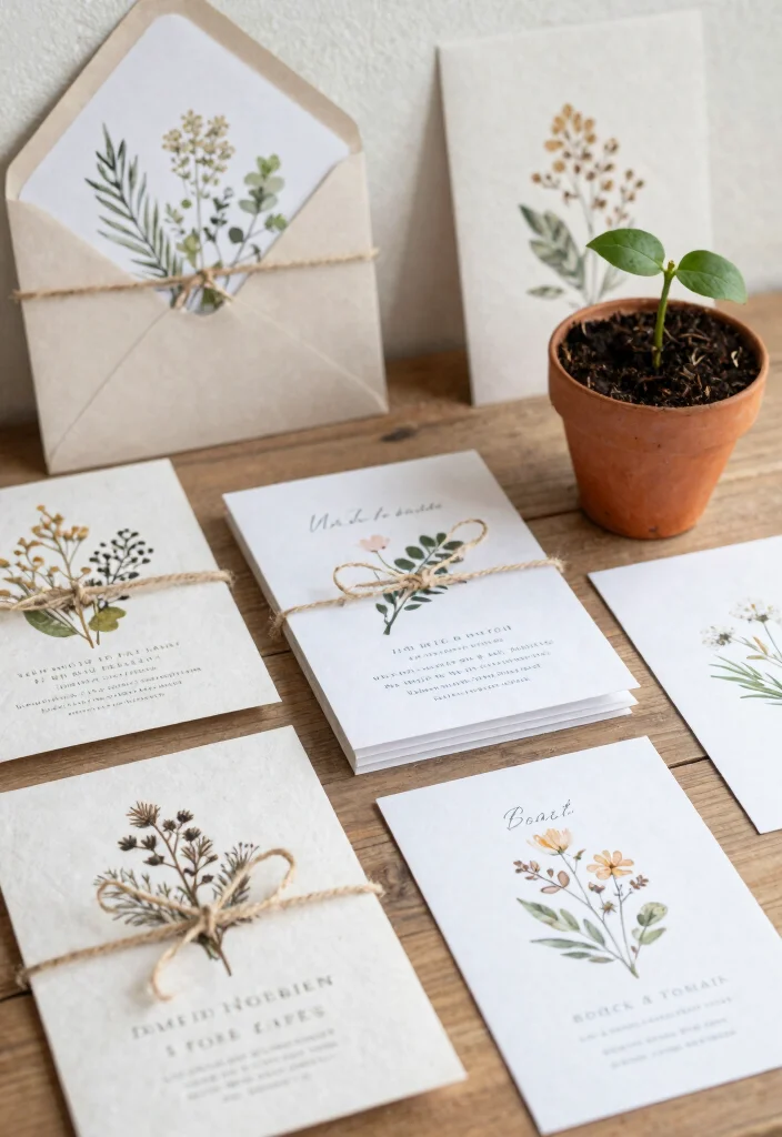 16 Engagement Party Decoration Ideas That Look Stylish on Any Budget 13. Themed Invitations with Plantable Seed Paper 0