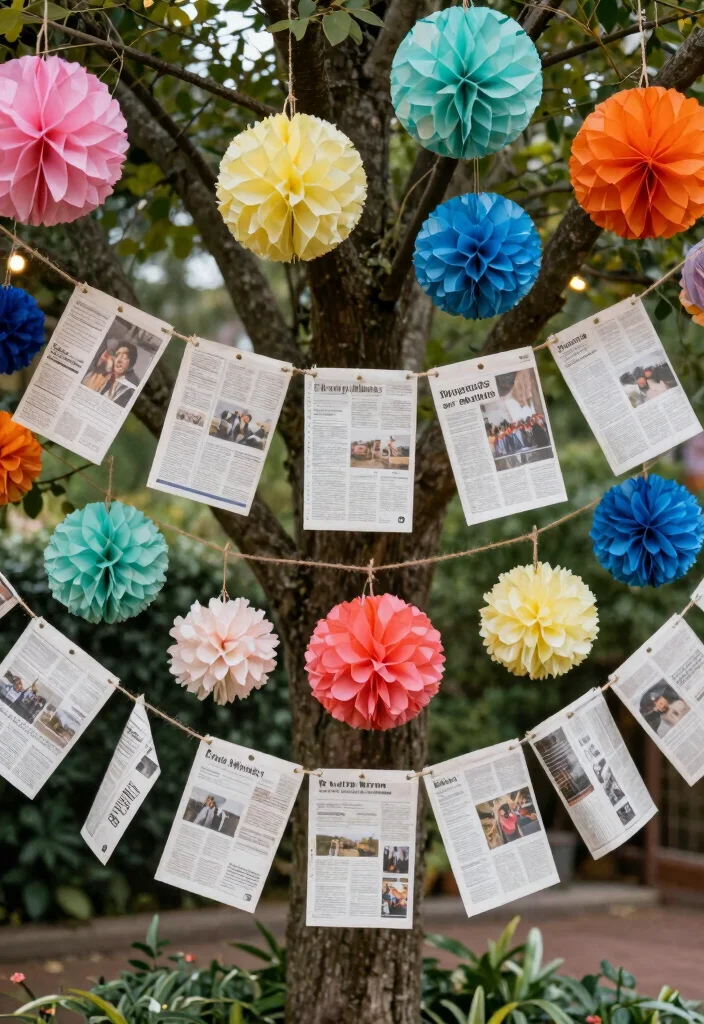 16 Engagement Party Decoration Ideas That Look Stylish on Any Budget 2. Recycled Paper Decor 0