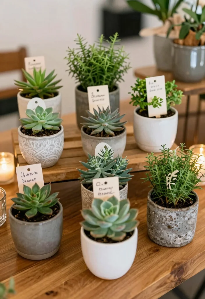 16 Engagement Party Decoration Ideas That Look Stylish on Any Budget 3. Potted Plant Favors 0