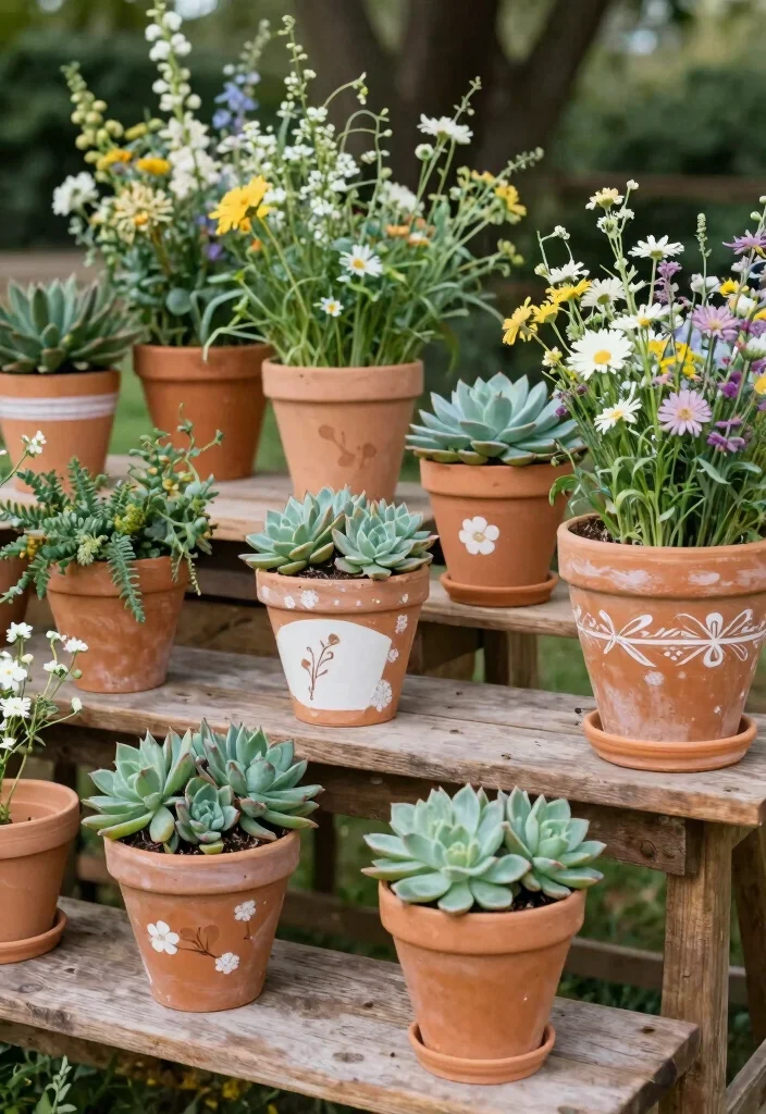 16 Outdoor Wedding Decoration Ideas That Feel Natural and Stylish 10. Terracotta and Clay Elements 0