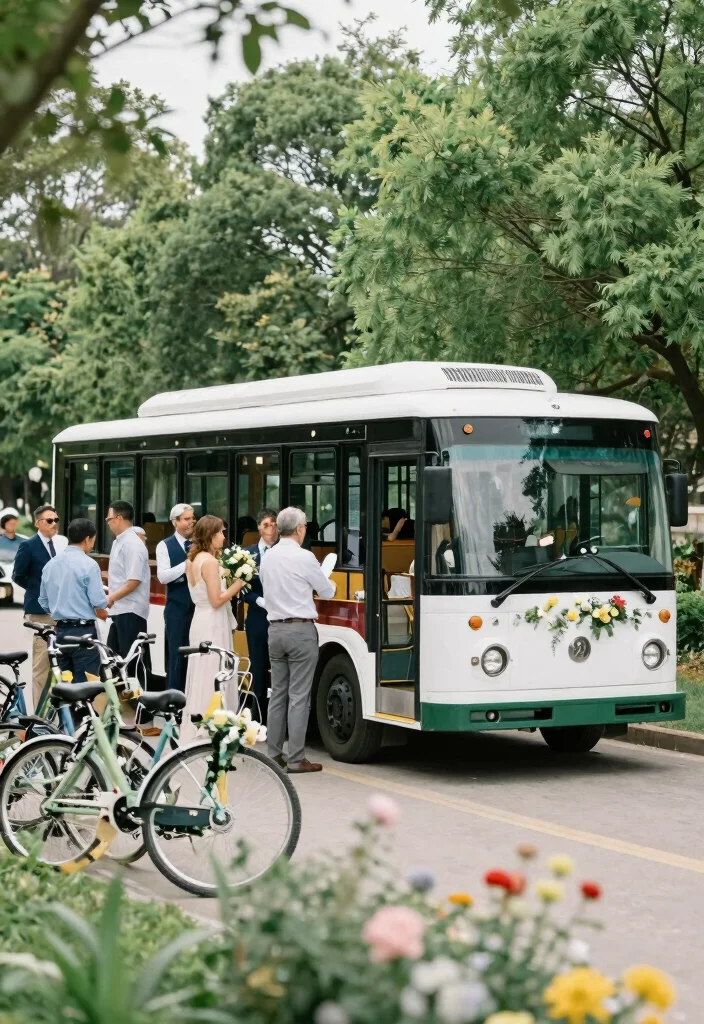 16 Outdoor Wedding Decoration Ideas That Feel Natural and Stylish 14. Eco Conscious Transportation 0