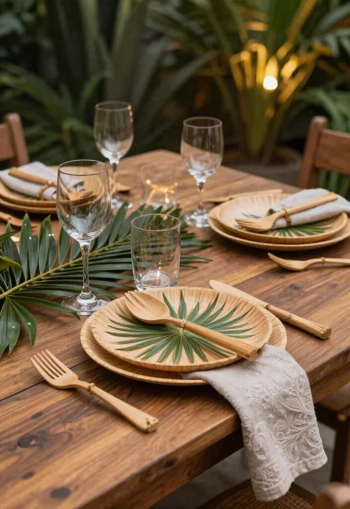 16 Outdoor Wedding Decoration Ideas That Feel Natural and Stylish 6. Eco Friendly Tableware 0