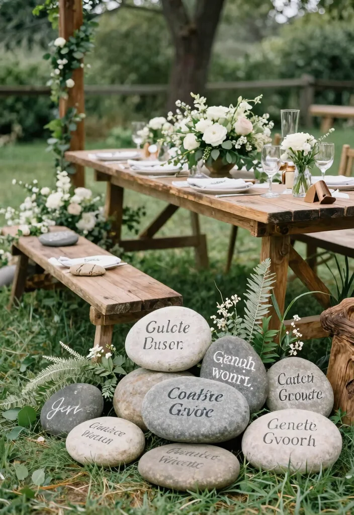 16 Outdoor Wedding Decoration Ideas That Feel Natural and Stylish 8. Natural Stone Accents 0