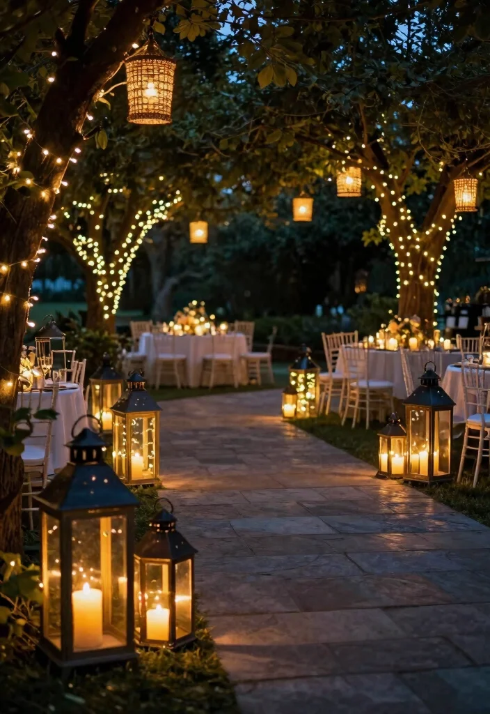 16 Outdoor Wedding Decoration Ideas for Natural and Open Venues 10. Lantern Lighting 0