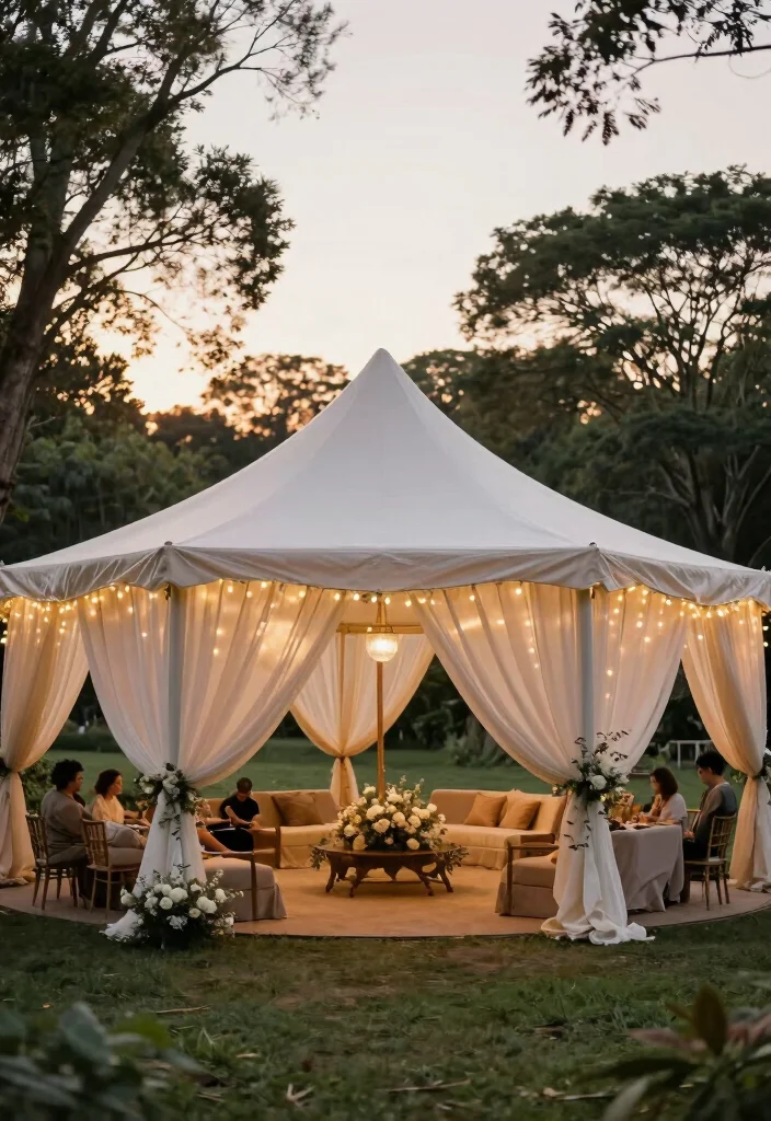 16 Outdoor Wedding Decoration Ideas for Natural and Open Venues 14. Dreamy Canopy Tents 0