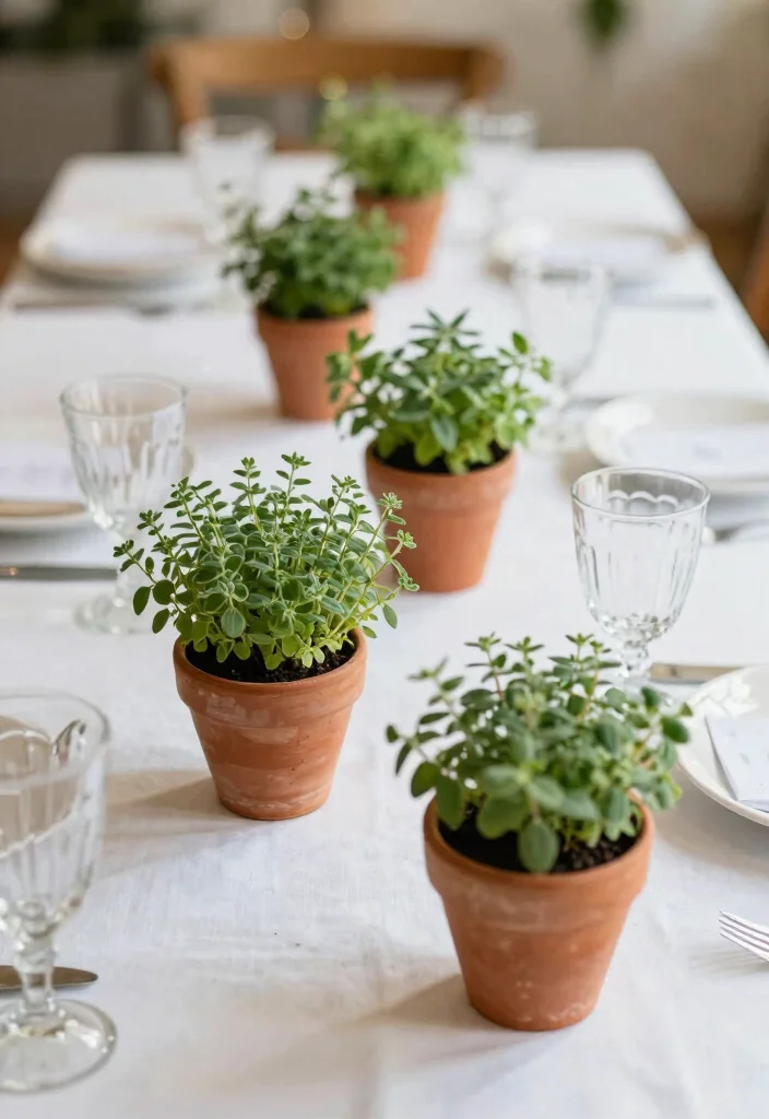 16 Table Decoration Ideas for Weddings That Work for Any Theme 1. Potted Plant Centerpieces 0