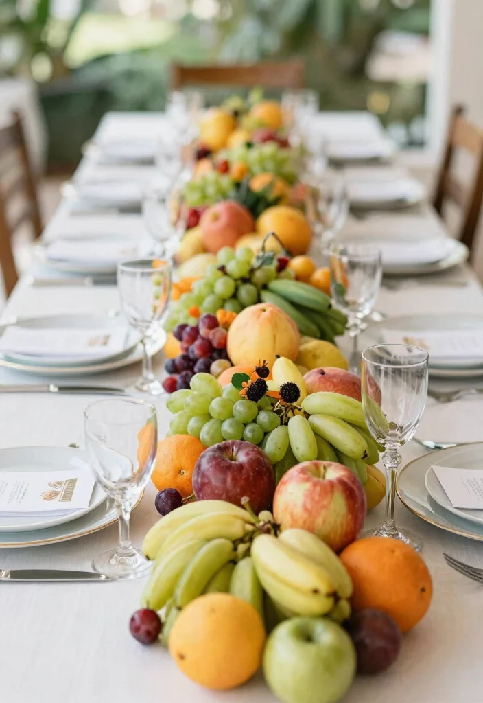 16 Table Decoration Ideas for Weddings That Work for Any Theme 13. Seasonal Fruit Accents 0