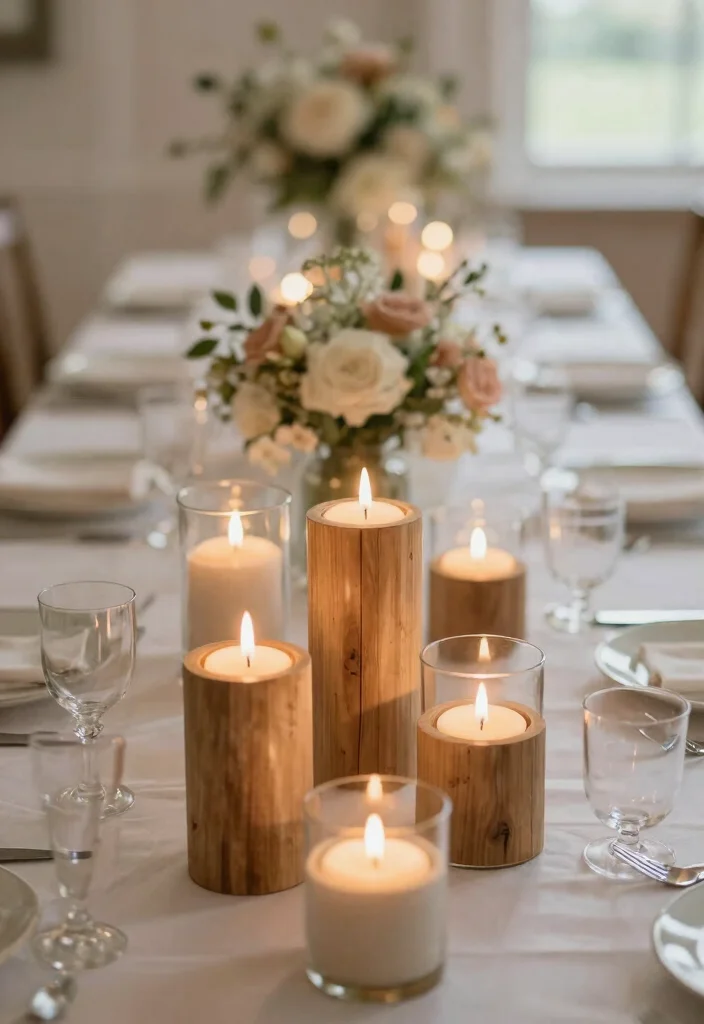 16 Table Decoration Ideas for Weddings That Work for Any Theme 7. Candles in Reusable Holders 0