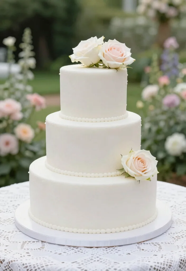 16 Wedding Cake Design Ideas That Look Elegant and Timeless 1 16 Wedding Cake Design Ideas That Look Elegant and Timeless 1. The Classic White Fondant Cake 0