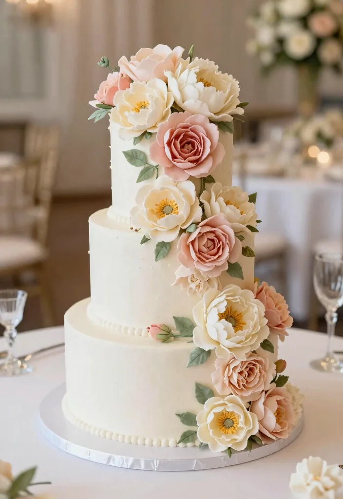 16 Wedding Cake Design Ideas That Look Elegant and Timeless 56 16 Wedding Cake Design Ideas That Look Elegant and Timeless 16. Classically Elegant Sugar Flowers 0