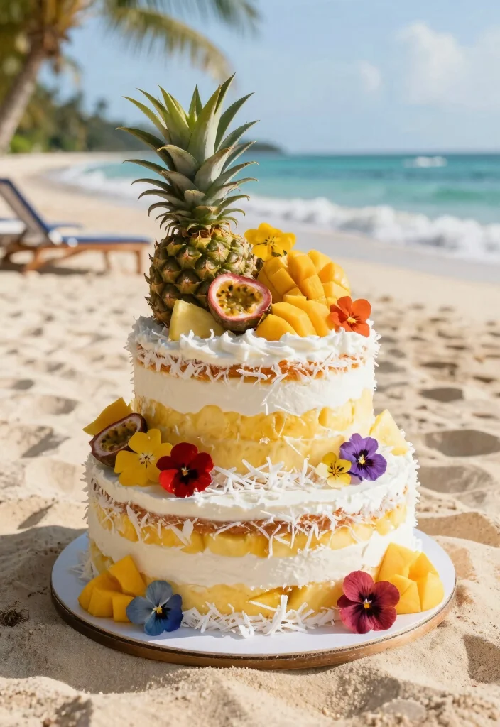 16 Wedding Cake Ideas That Fit Any Wedding Theme 26 16 Wedding Cake Ideas That Fit Any Wedding Theme 6. Tropical Paradise Cake 0