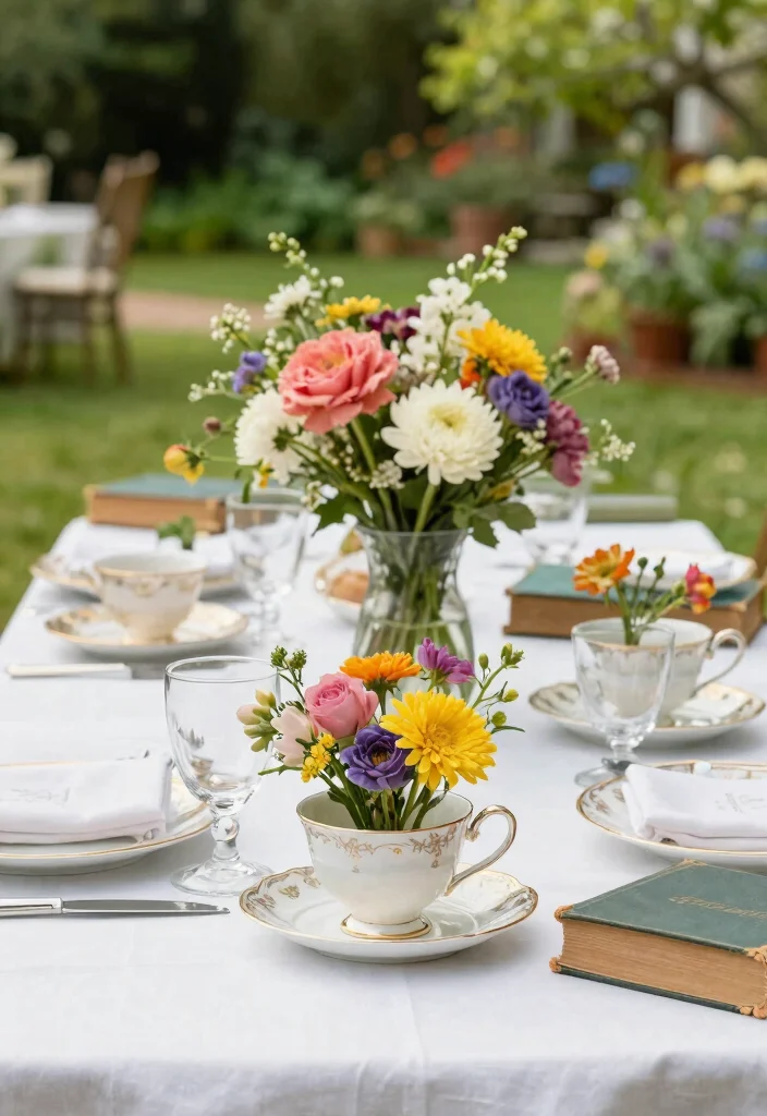 16 Wedding Ceremony Decoration Ideas for Every Wedding Style 13. Vintage Tea Cup Decor 0