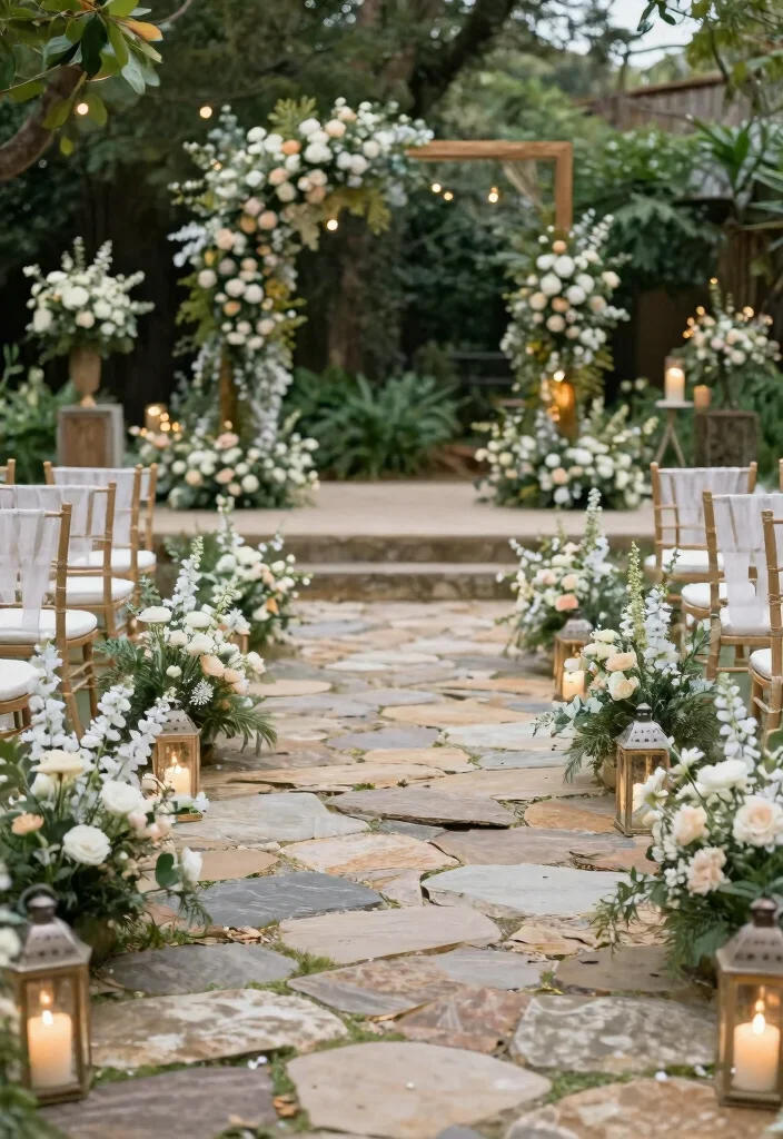 16 Wedding Ceremony Decoration Ideas for Every Wedding Style 14. Stone Pathways 0