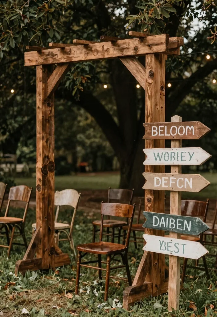 16 Wedding Ceremony Decoration Ideas for Every Wedding Style 2. Rustic Reclaimed Wood Decor 0