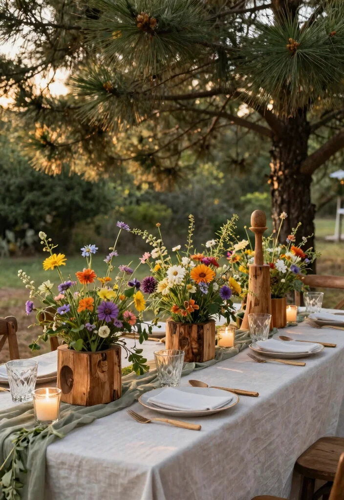 16 Wedding Reception Decoration Ideas Guests Will Truly Remember 1. Rustic Wooden Centerpieces 0