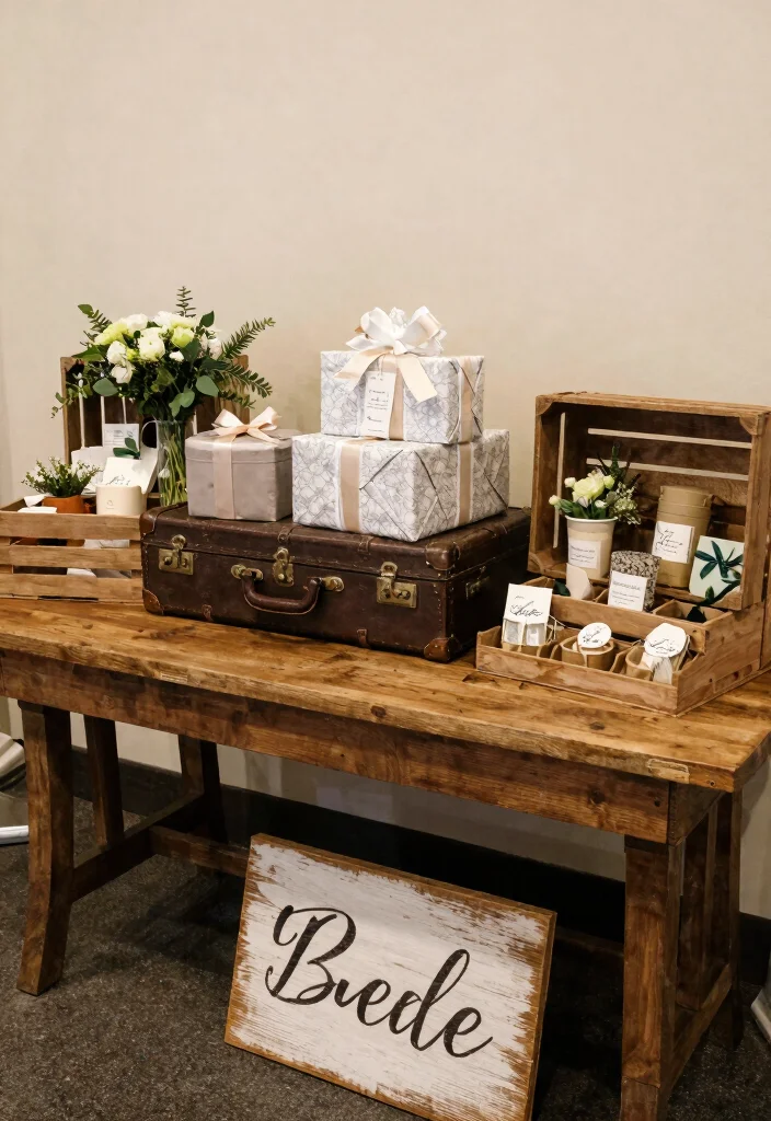 16 Wedding Reception Decoration Ideas Guests Will Truly Remember 14. Upcycled Gift Table 0