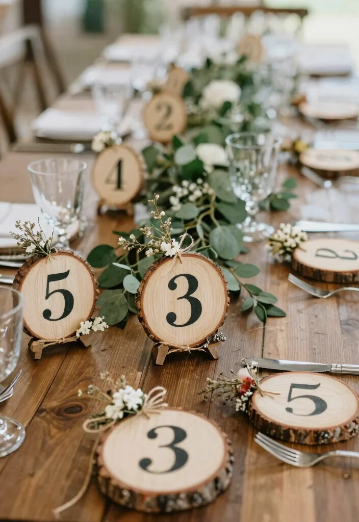 16 Wedding Reception Decoration Ideas Guests Will Truly Remember 7. Natural Table Numbers 0