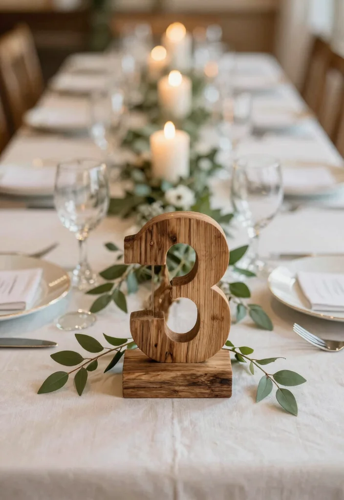 16 Wedding Table Decoration Ideas That Feel Elegant and Practical 10. Eco Friendly Table Numbers 0