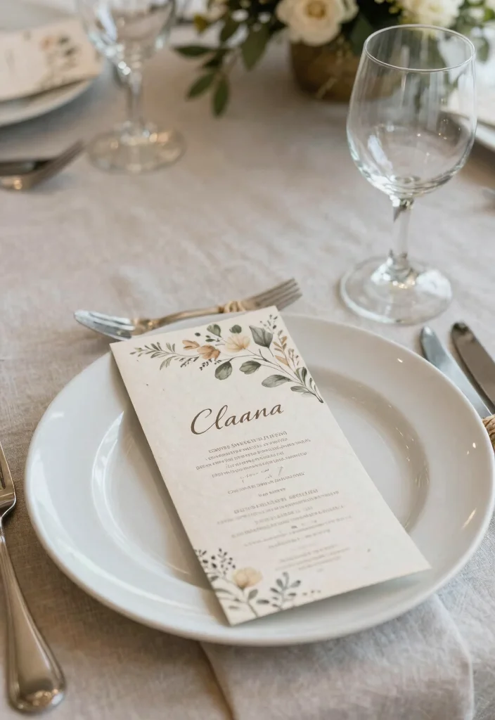 16 Wedding Table Decoration Ideas That Feel Elegant and Practical 13. Recycled Paper Menus 0