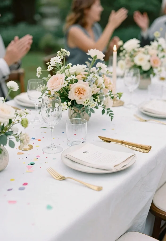 16 Wedding Table Decoration Ideas That Feel Elegant and Practical 5. Biodegradable Confetti 0