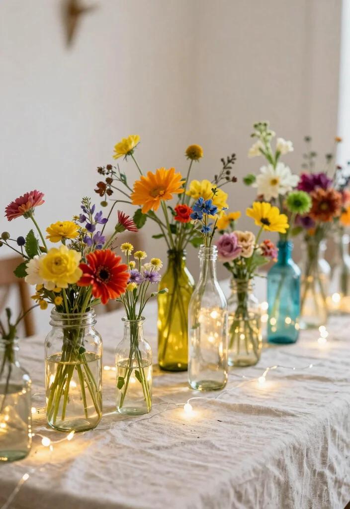 16 Wedding Table Decoration Ideas That Feel Elegant and Practical 8. DIY Floral Arrangements 0