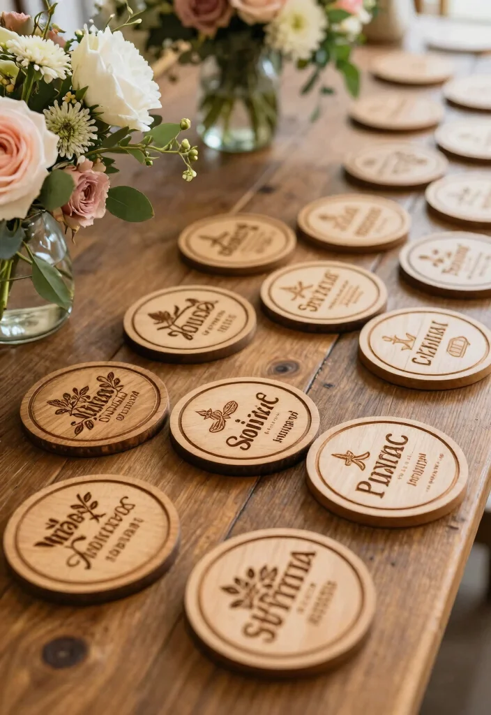 18 Best Wedding Favor Ideas for Every Budget and Wedding Style 16. Wooden Coasters 0