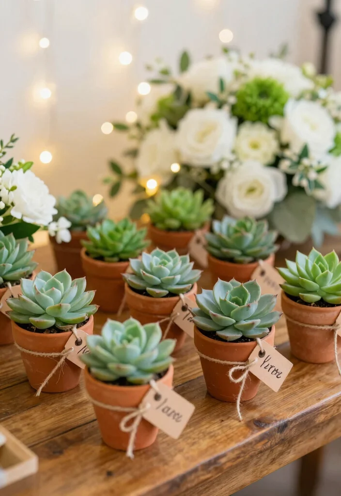 18 Best Wedding Favor Ideas for Every Budget and Wedding Style 2. Mini Potted Succulents 0