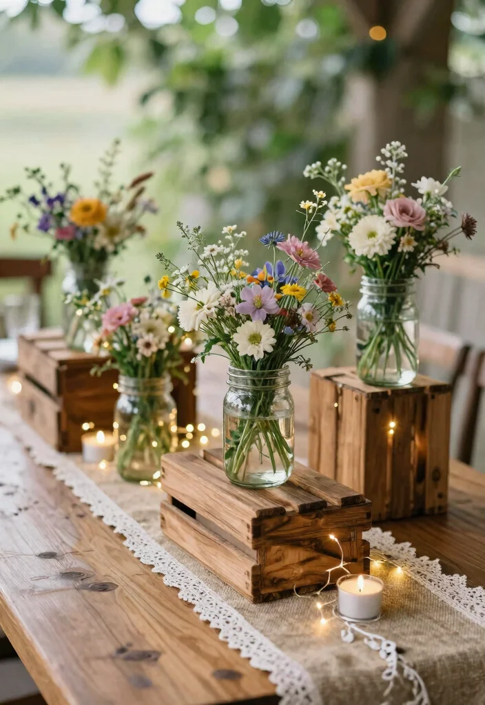 18 Wedding Decoration Ideas on a Budget That Still Look Expensive 1. Rustic Wooden Centerpieces 0