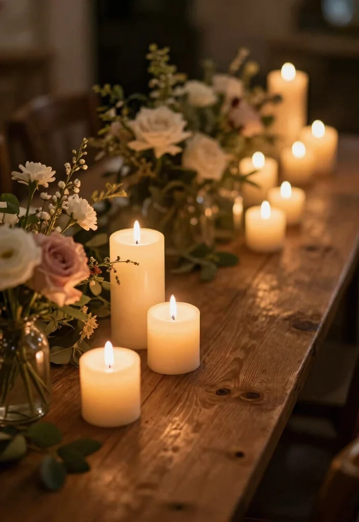 18 Wedding Decoration Ideas on a Budget That Still Look Expensive 12. Simple Candle Displays 0