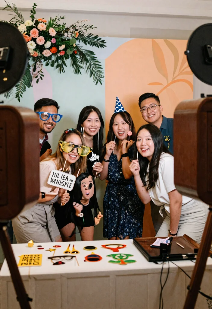 18 Wedding Decoration Ideas on a Budget That Still Look Expensive 13. Themed Photo Booth 0