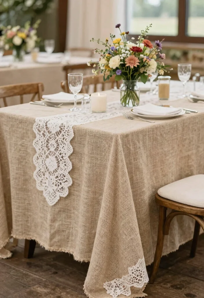 18 Wedding Decoration Ideas on a Budget That Still Look Expensive 15. DIY Table Cloths 0