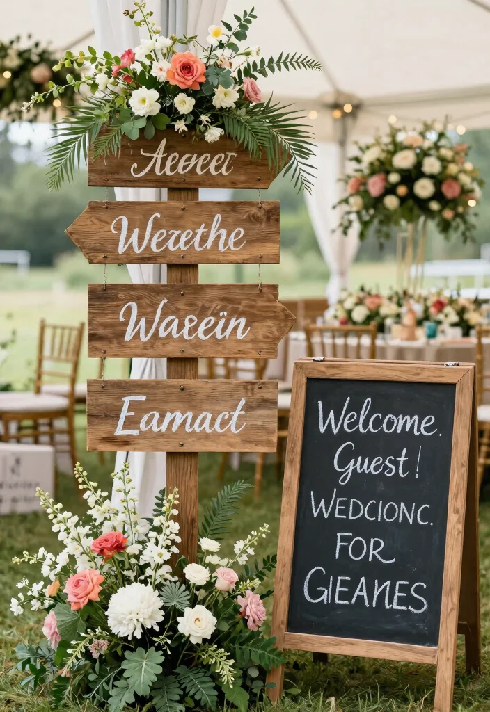 18 Wedding Decoration Ideas on a Budget That Still Look Expensive 8. Creative Signage 0