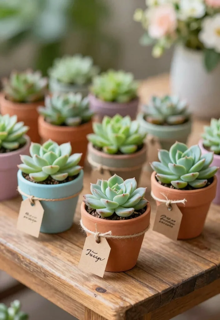 18 Wedding Favor Ideas Guests Will Actually Keep and Use 1. Mini Potted Succulents 0