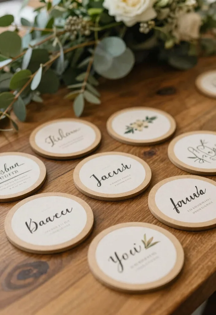 18 Wedding Favor Ideas for Guests That Feel Useful and Memorable 11. Personalized Coasters 0